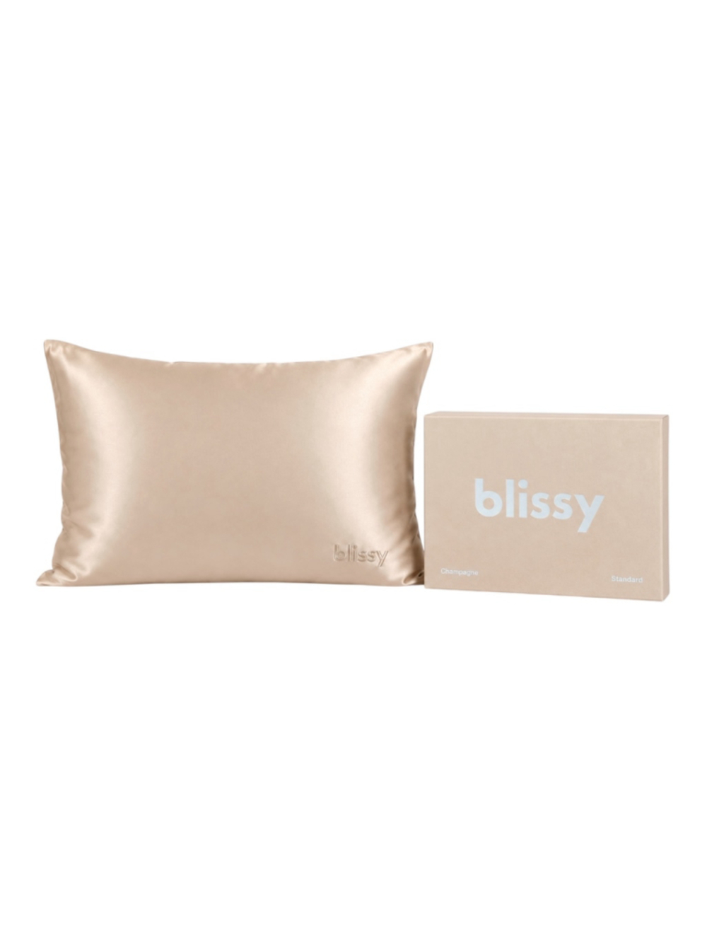 Blissy Champagne Silk Pillowcase Standard 22 Momme Mulberry Silk NIB